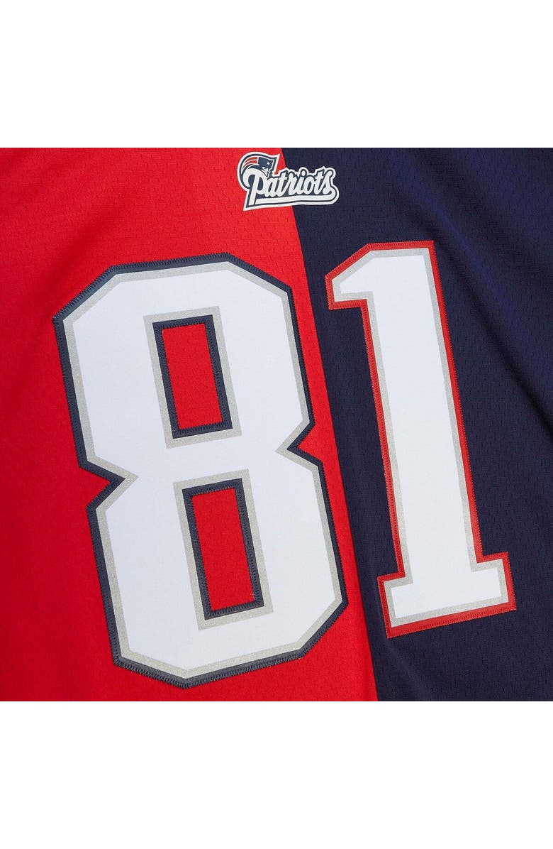 Mitchell & Ness Men's Mitchell & Ness Randy Moss Navy/Red New England Patriots 2007 Split Legacy Replica Jersey, Alternate, color, 