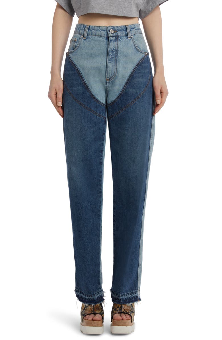 Stella McCartney Chap Effect Nonstretch Denim Jeans, Main, color,