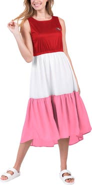 G-III 4HER BY CARL BANKS Women's G-III 4Her by Carl Banks Scarlet/Pink San Francisco 49ers 12th Inning Colorblock Dress