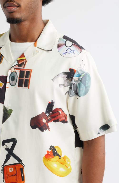 Carhartt Work In Progress Jacob Rochester Print Short Sleeve Camp Shirt In Multi