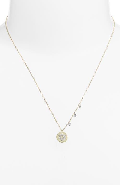 Meira T Diamond Star Of David Disc Pendant Necklace In Gold