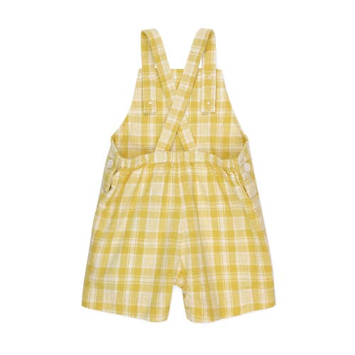Shop Hope & Henry Baby Shortie Overall Romper, Infant In Yellow Plaid Linen