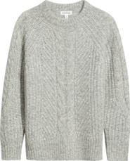 Nordstrom Cable Crewneck Alpaca Blend Sweater
