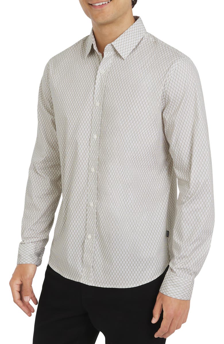 DKNY SPORTSWEAR Chancey Stretch Cotton Button-Up Shirt, Alternate, color, Moonstruck