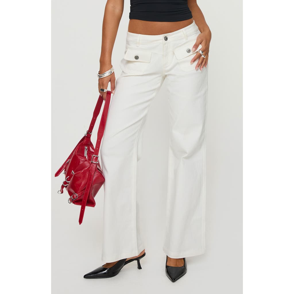 Princess Polly Benicale Low Rise Cargo Pants In Cream