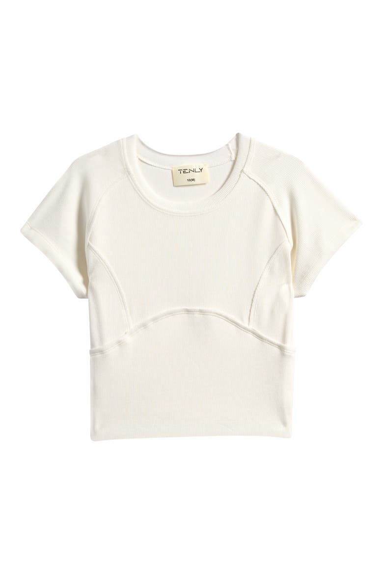 Kids' Rib Lapped Seam T-Shirt, Main, color, ECRU