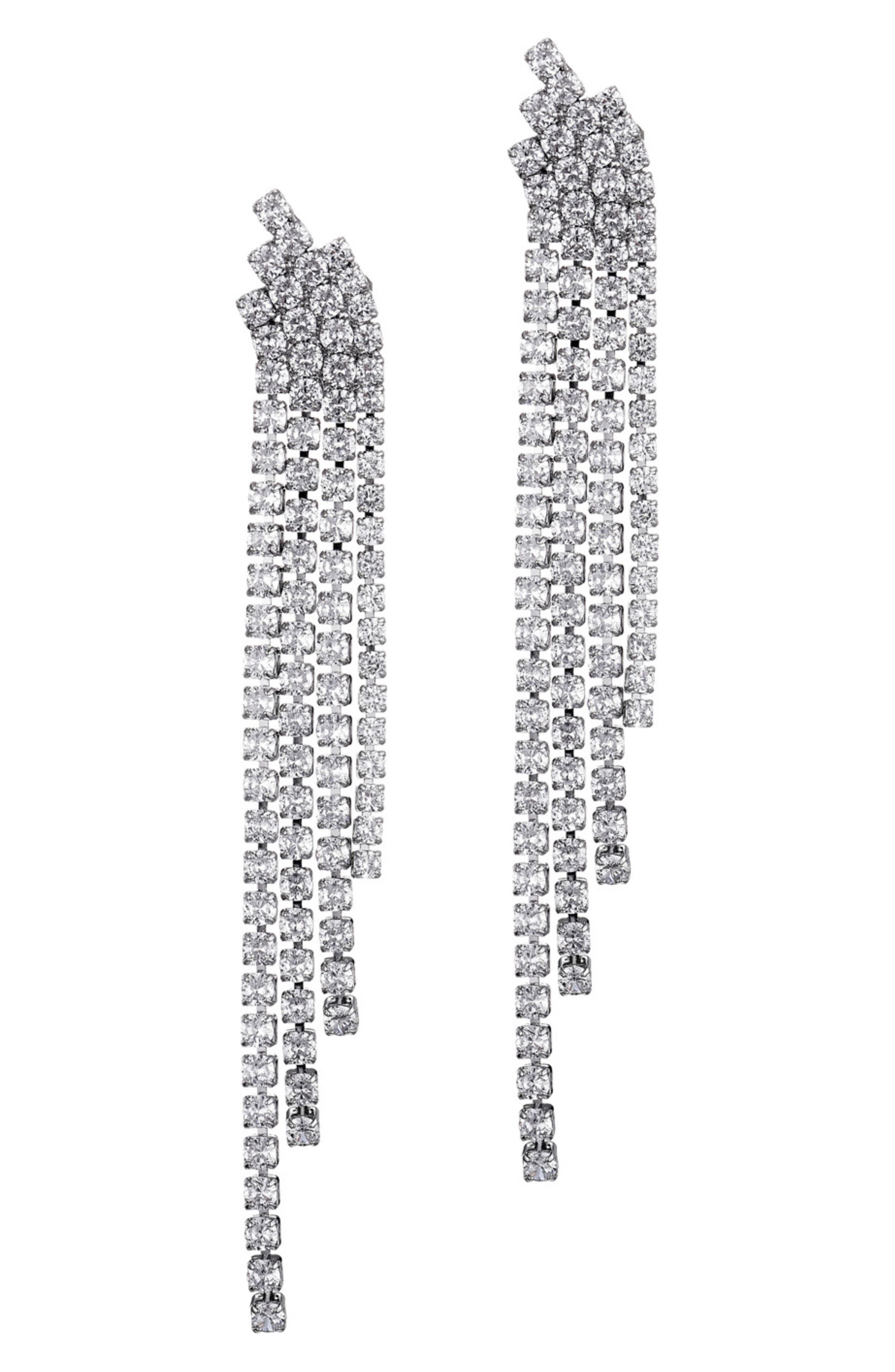 Adornia Crystal Cascading Drop Earrings