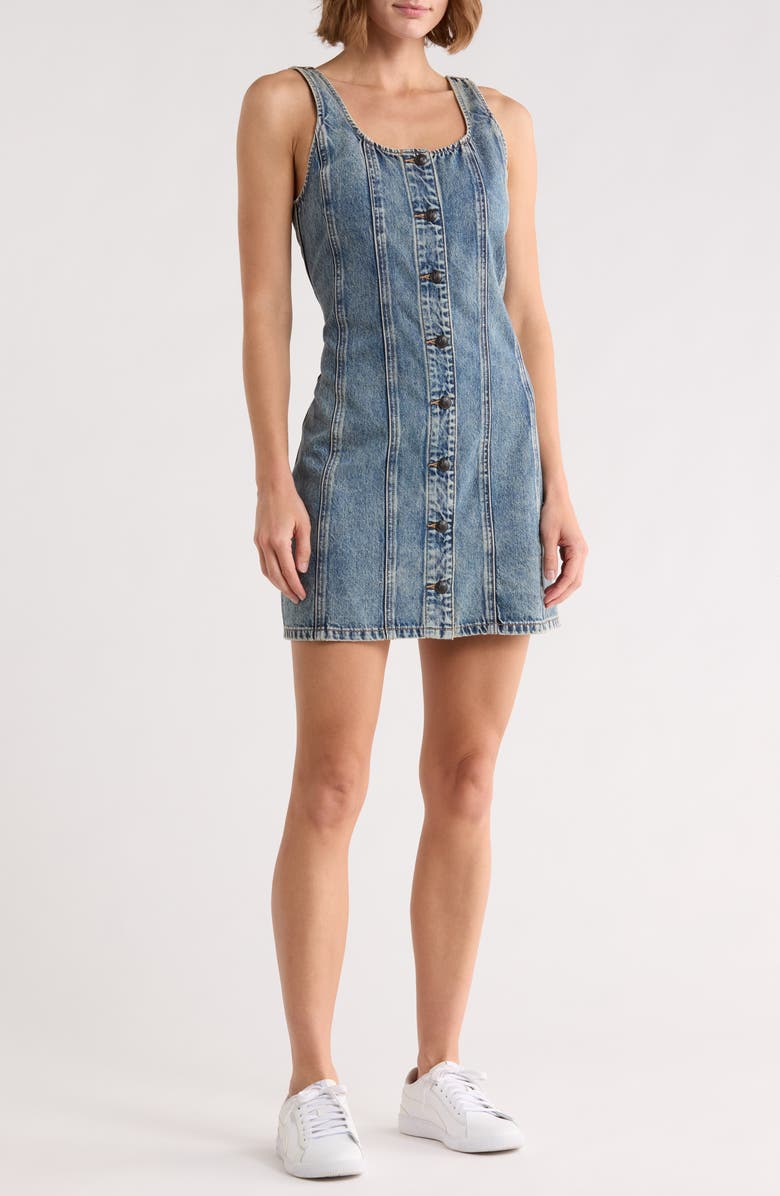 rag & bone Lorraine Sleeveless Denim Minidress, Main, color, Carver
