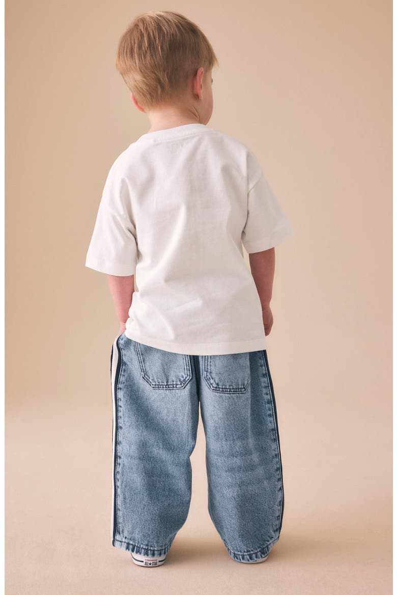 Kids' Sporty Side Stripe Jeans, Alternate, color, BLUE
