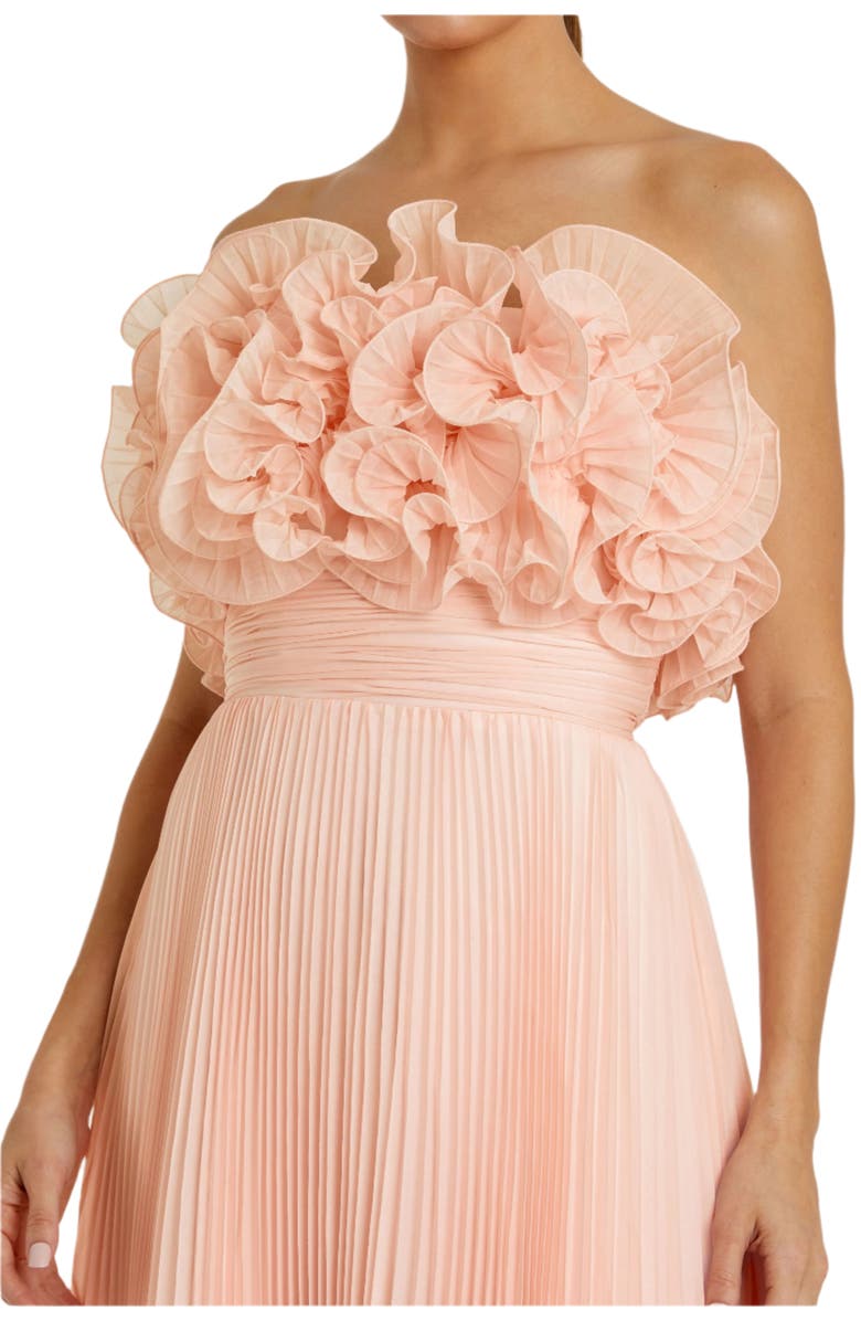 Mac Duggal Women's Pleated Chiffon Strapless Gown With Ruffles, Alternate, color, Blush