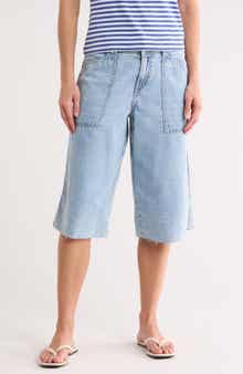 Lucky Brand Raw Hem Denim Culottes