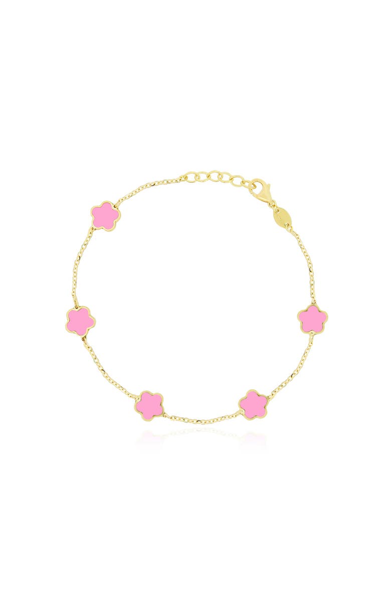 The Lovery Fine Jewelry Bubblegum Pink Flower Bracelet, Main, color, Bubblegum Pink