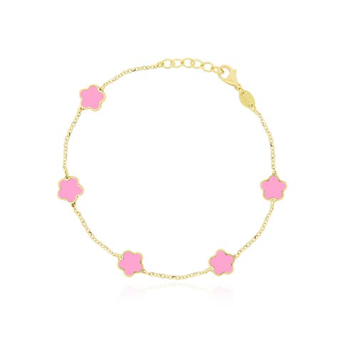 Bubblegum Pink Flower Bracelet