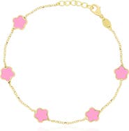 The Lovery Fine Jewelry Bubblegum Pink Flower Bracelet