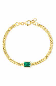 Sterling Forever Tali Crystal Curb Chain Bracelet