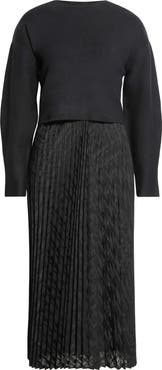 Halogen® Mixed Media Plaid Dress