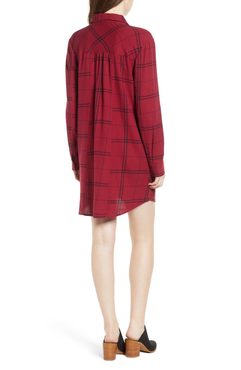 BP. Plaid Shirt Dress, Alternate, color, 