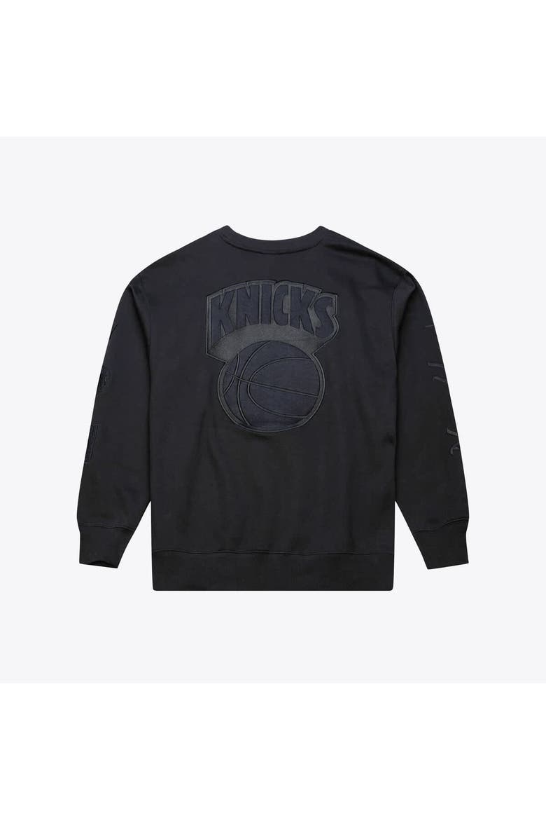 Men's Mitchell & Ness Black New York Knicks Phantom Fleece Sweatshirt, Alternate, color, Black