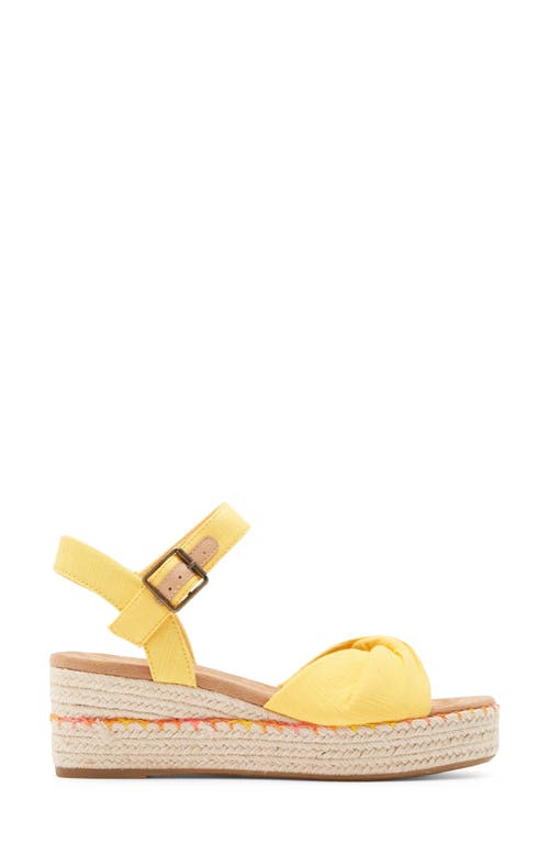 Toms Kinsle Espadrille Platform Wedge Sandal In Yellow