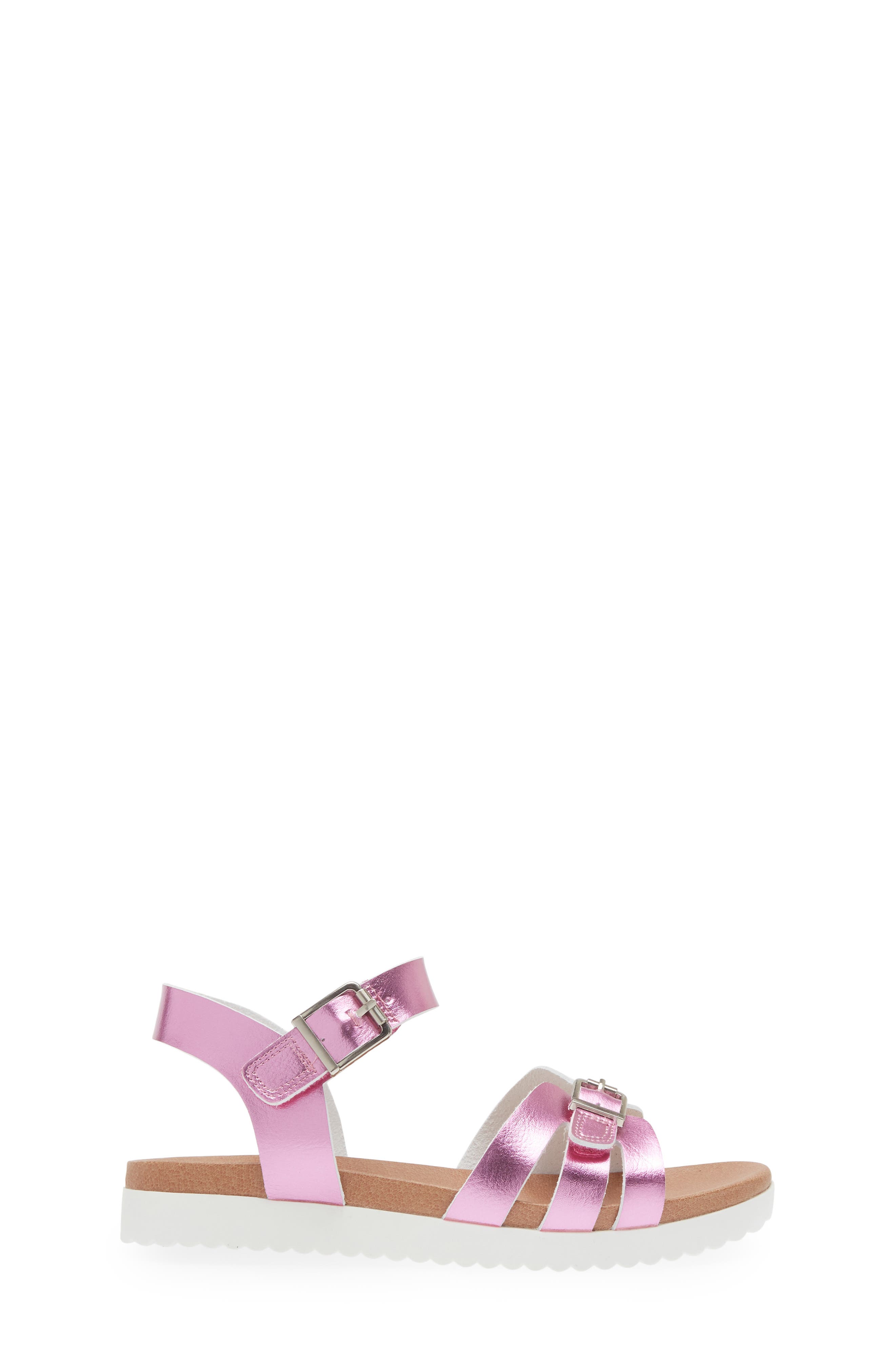 Nina Kids
 Lacey Metallic Strappy Sandal, Alternate, color, Dark Pink Metallic