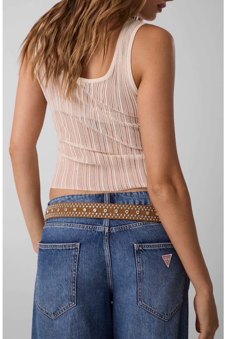 Audrey Sheer Lurex Tank Top, Alternate, color, F1UE-OPEN