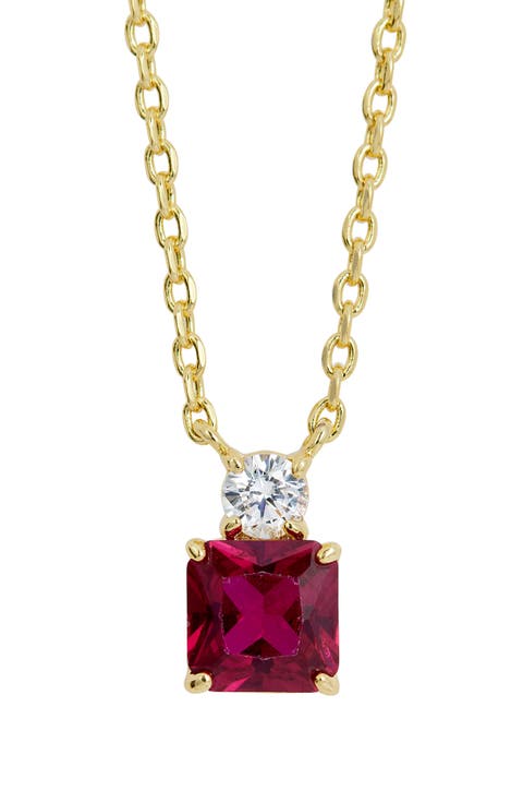 Cubic Zirconia Birthstone Pendant Necklace