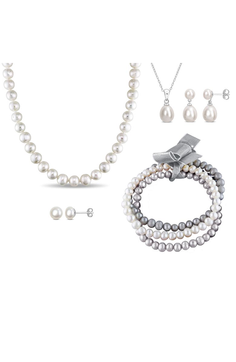 Julianna B. Cultured Pearl 5-Piece Jewelry Gift Box Set, Main, color, 