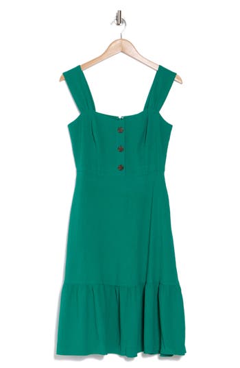 ELIZA J ELIZA J BUTTON FRONT A-LINE MIDI DRESS