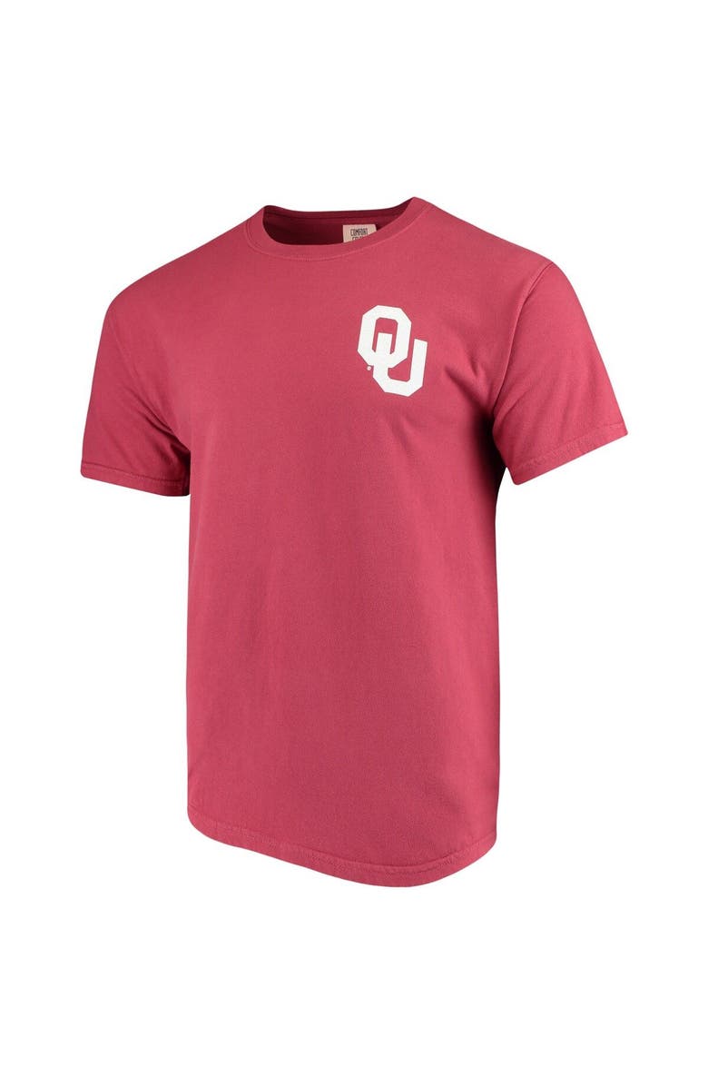 IMAGE ONE Men's Crimson Oklahoma Sooners Baseball Flag Comfort Colors T-Shirt, Alternate, color,