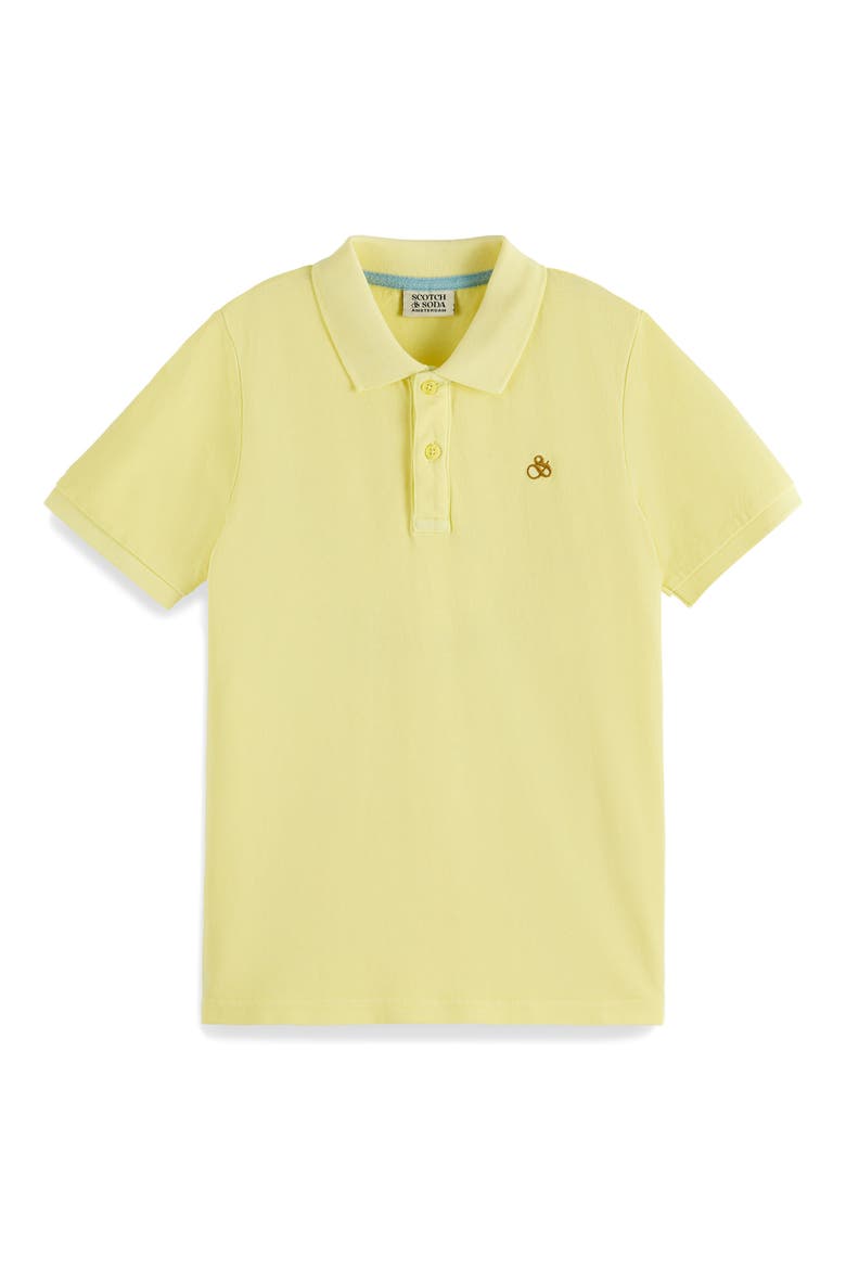 Kids' Cotton Piqué Polo, Main, color, 7653 SORBET YELLOW