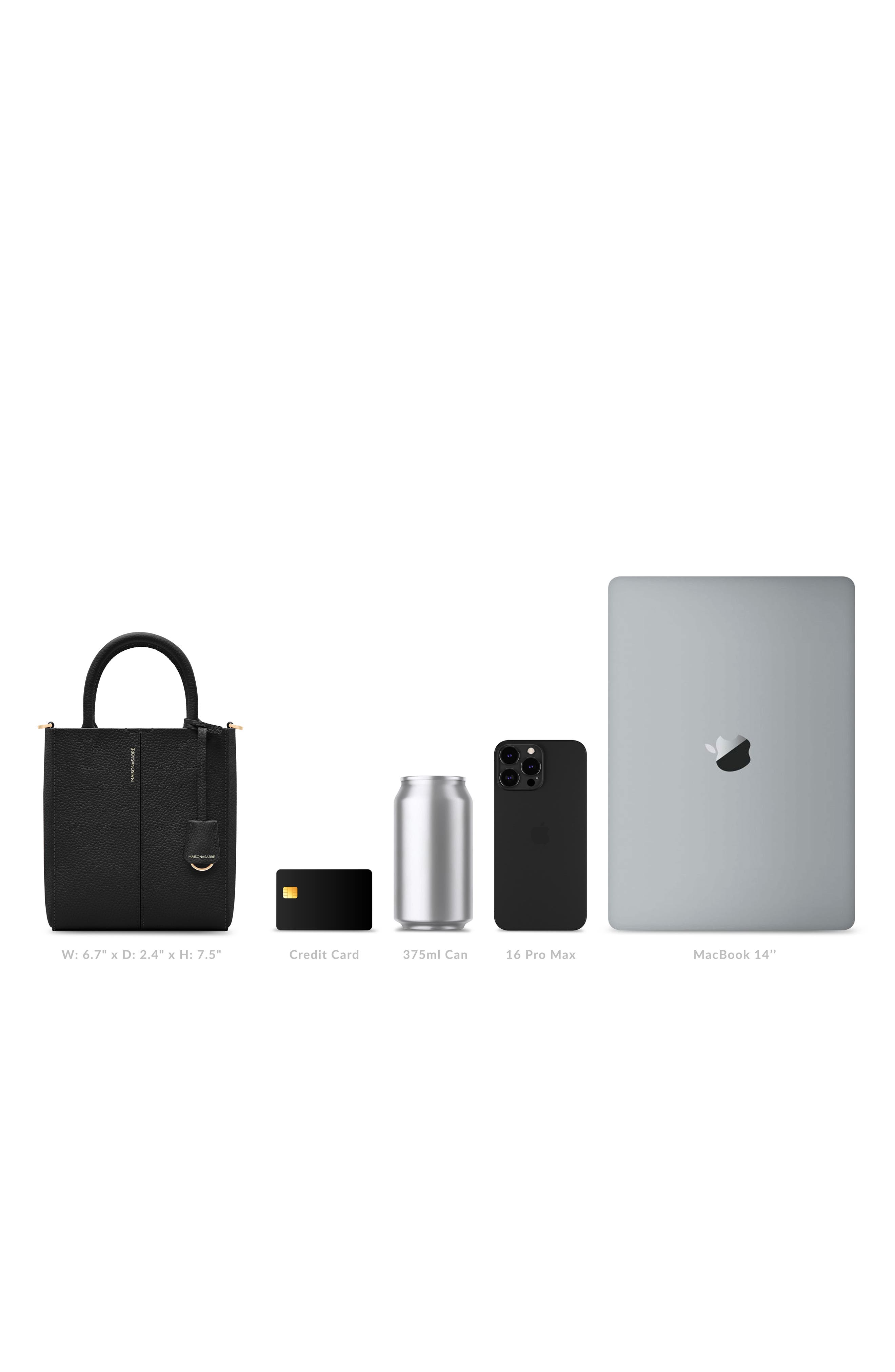 MAISON de SABRÉ Mini Leather Soft Tote, Alternate, color, Rouge Noir