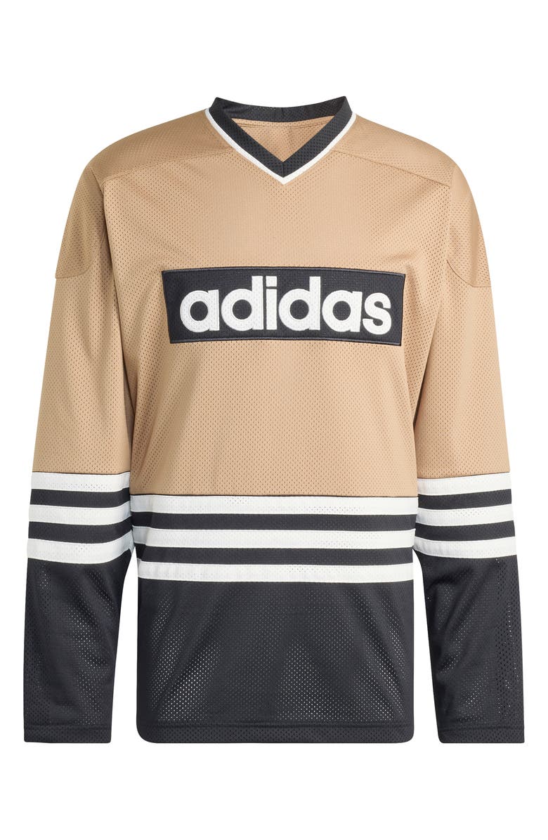 adidas Oversize Mesh Hockey Jersey, Alternate, color, Cardboard