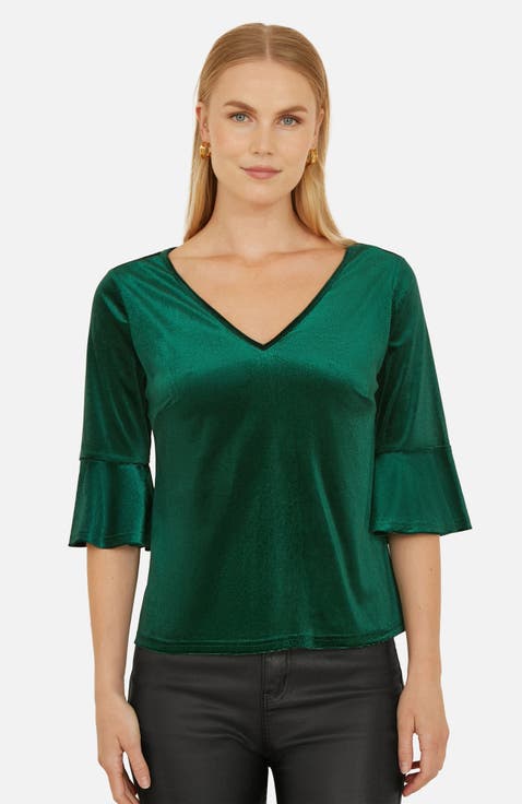 Fluted Sleeve Relaxed Fit Top