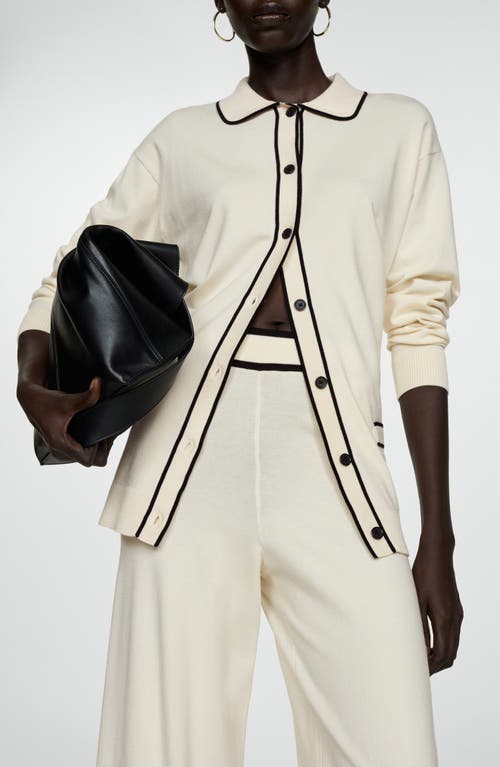 Mango Straight Leg Knit Pants In Sand