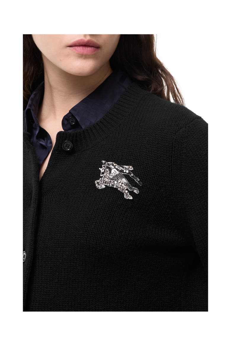 Knight Wool Cashmere Cardigan, Alternate, color, Black