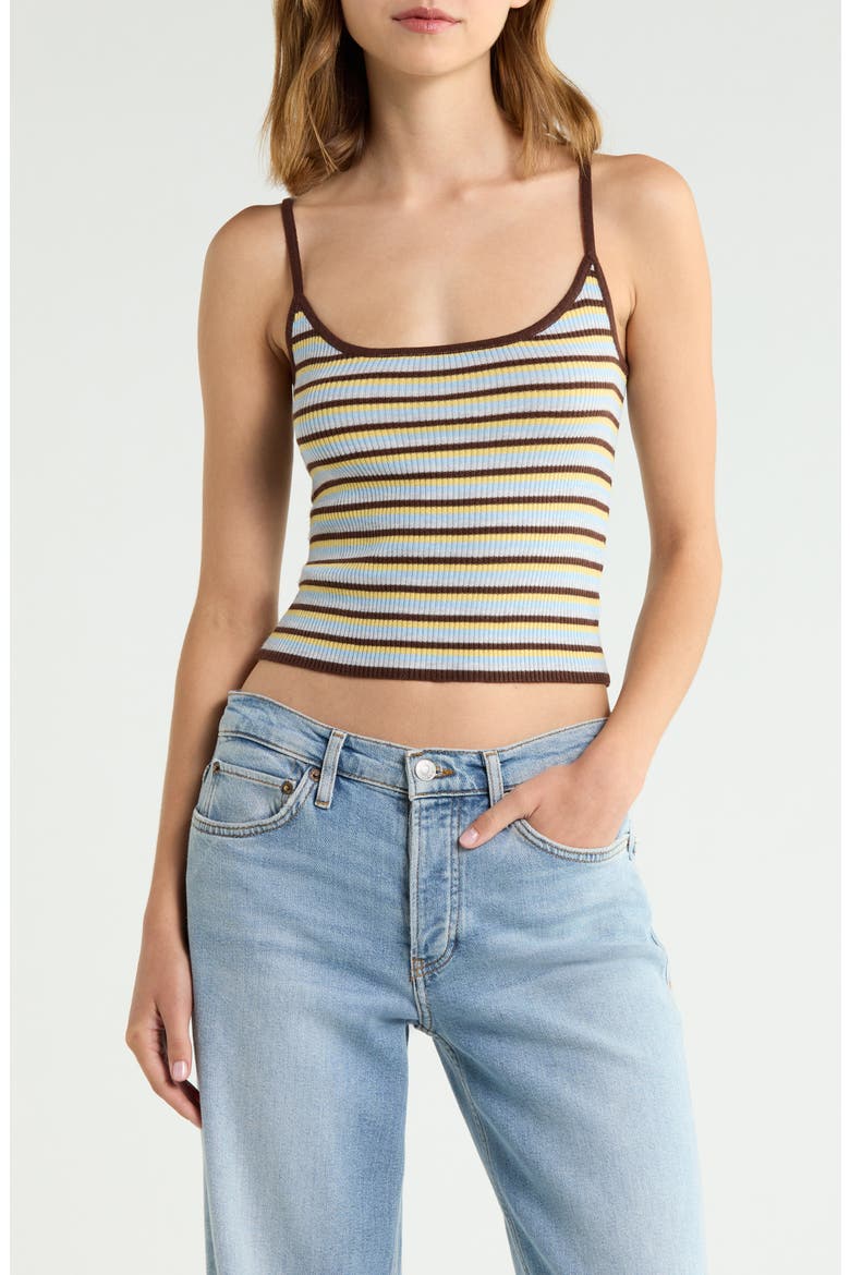 Angelica Stripe Camisole, Main, color, BROWN STRIPE
