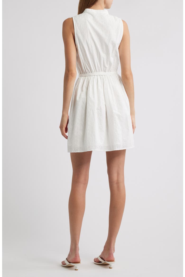 Broderie Mini Shirtdress, Alternate, color, WHITE