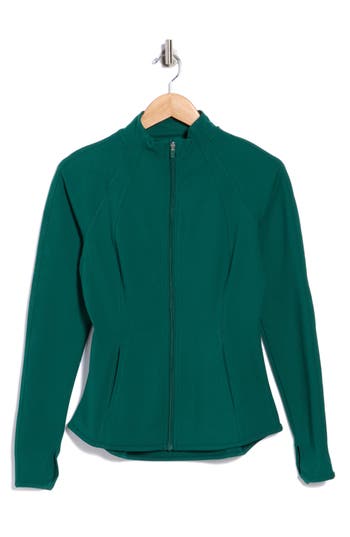Yogalicious Lux Rebel Flared Full Zip Sweatshirt In Green