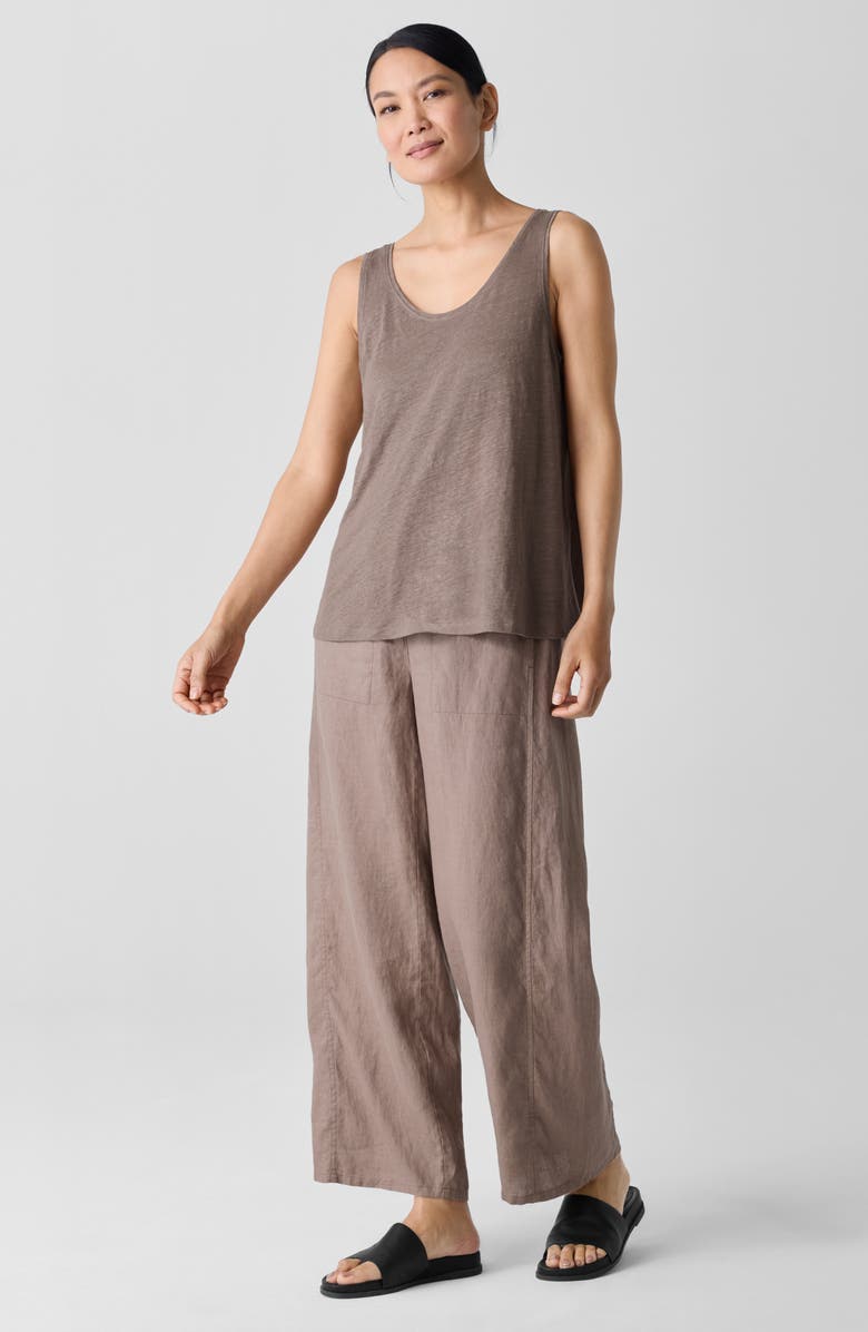 Eileen Fisher Organic Linen Tank, Alternate, color, Cocoa