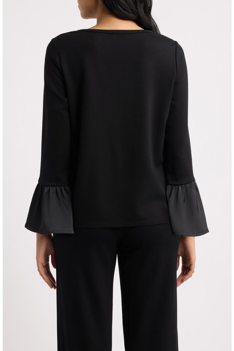 Ruffle Cuff Top, Alternate, color, ANNE BLACK