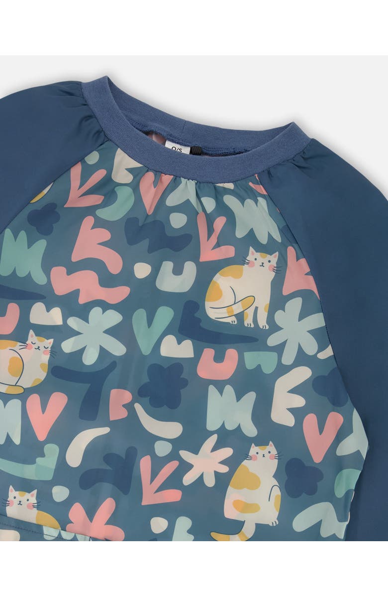 Deux par Deux School Apron Cat, Alternate, color, Green