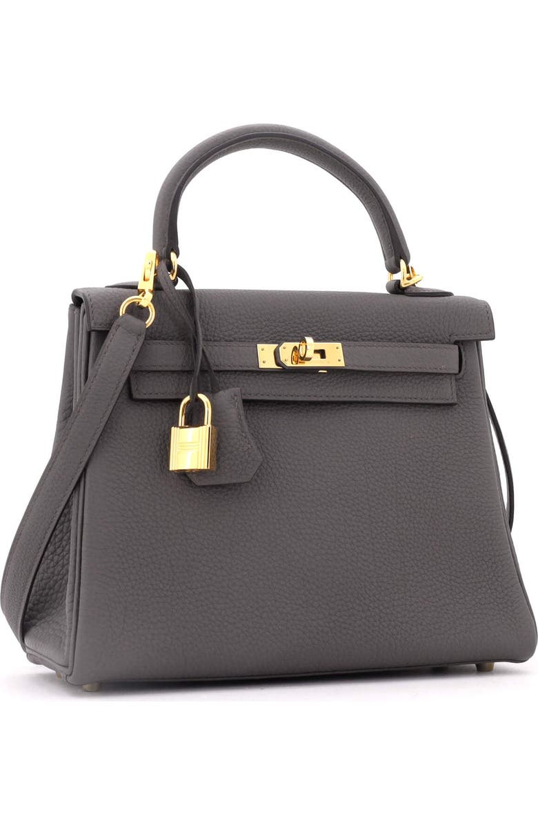 Pre-Owned Hermes Kelly Handbag Grey Togo with Gold Hardware 25, Alternate, color, Etain