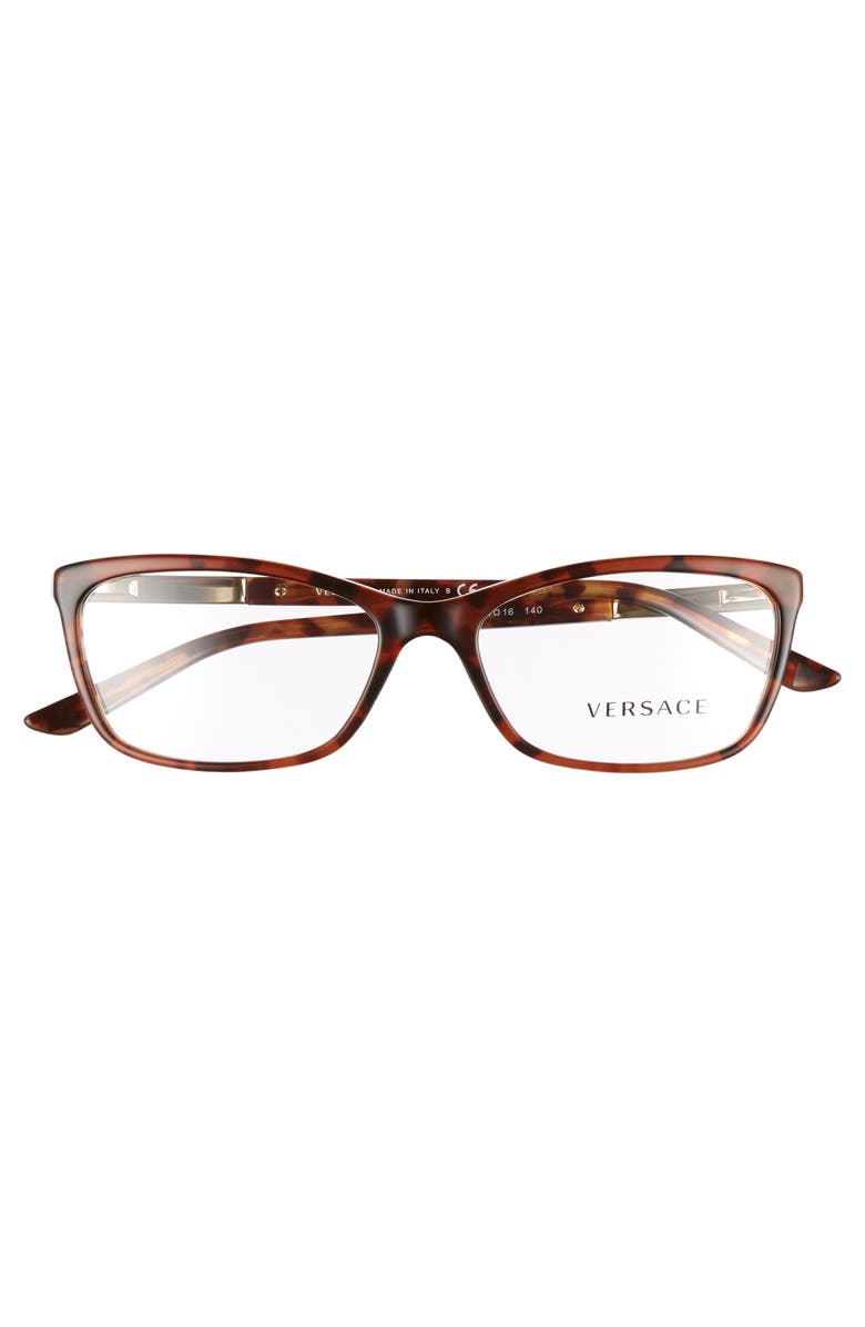 Versace 54mm Optical Glasses, Alternate, color, Amber Havana