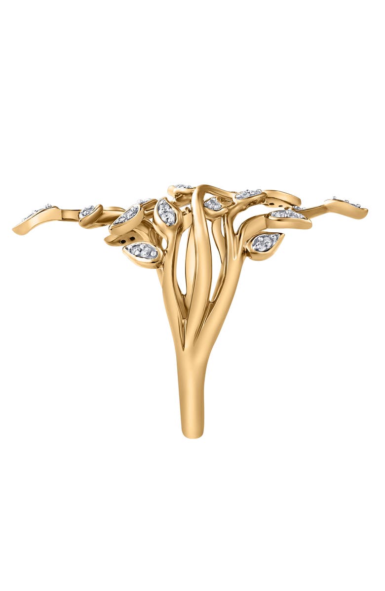 LuvMyJewelry Aurora Leaf 0.15 Ct 14K Gold Diamond Ring, Alternate, color, 14K Yellow Gold