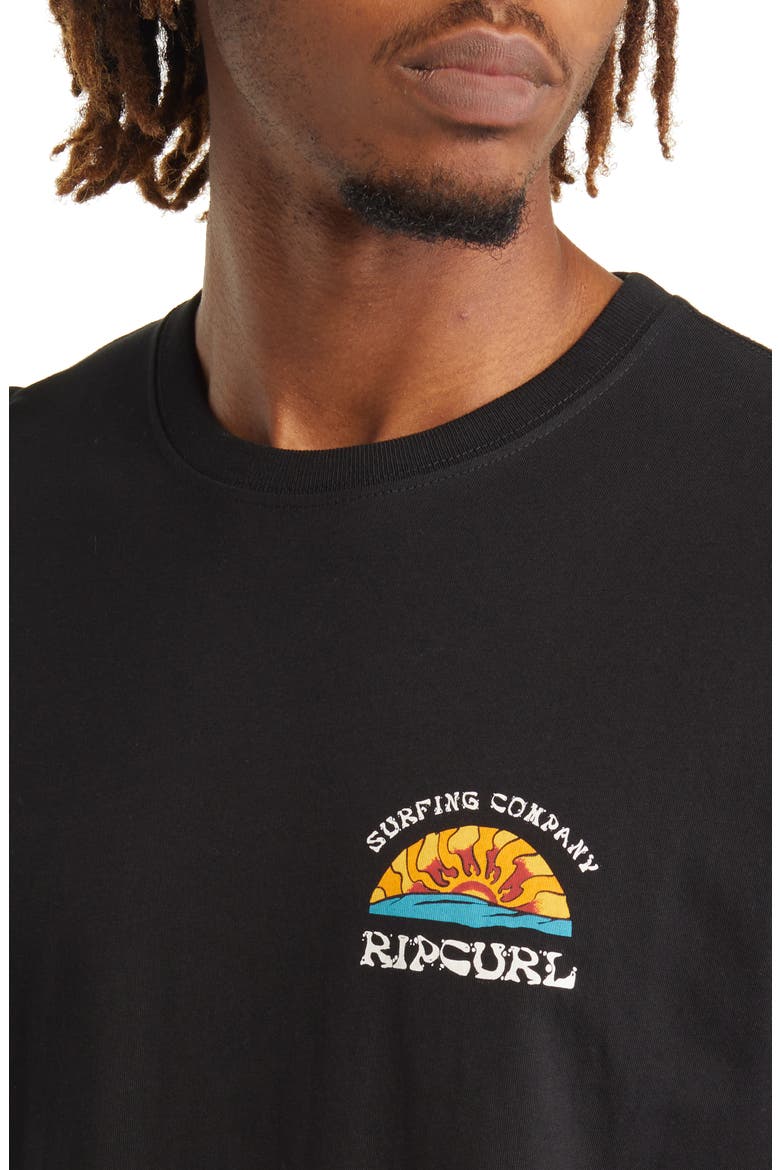 Rays & Hazed Cotton Graphic Tee, Alternate, color, BLACK