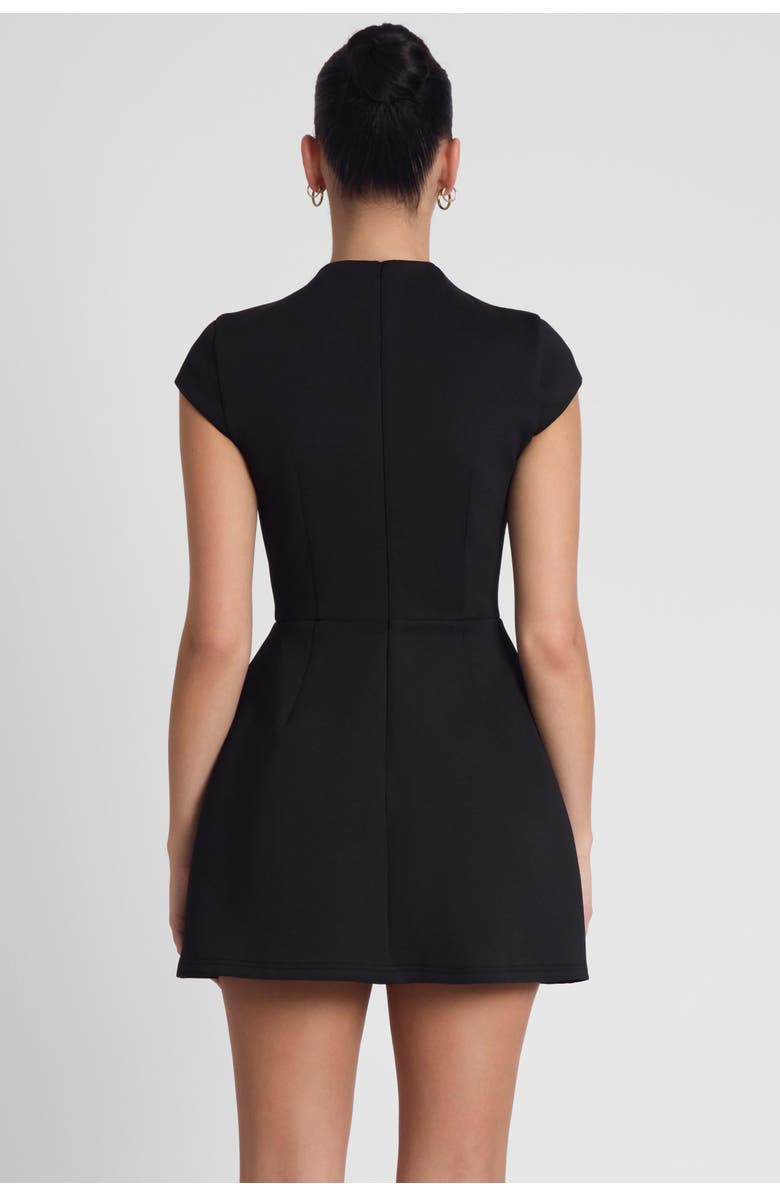 LEAU Cote Cap Sleeve Pocket Mini Dress, Alternate, color, Black