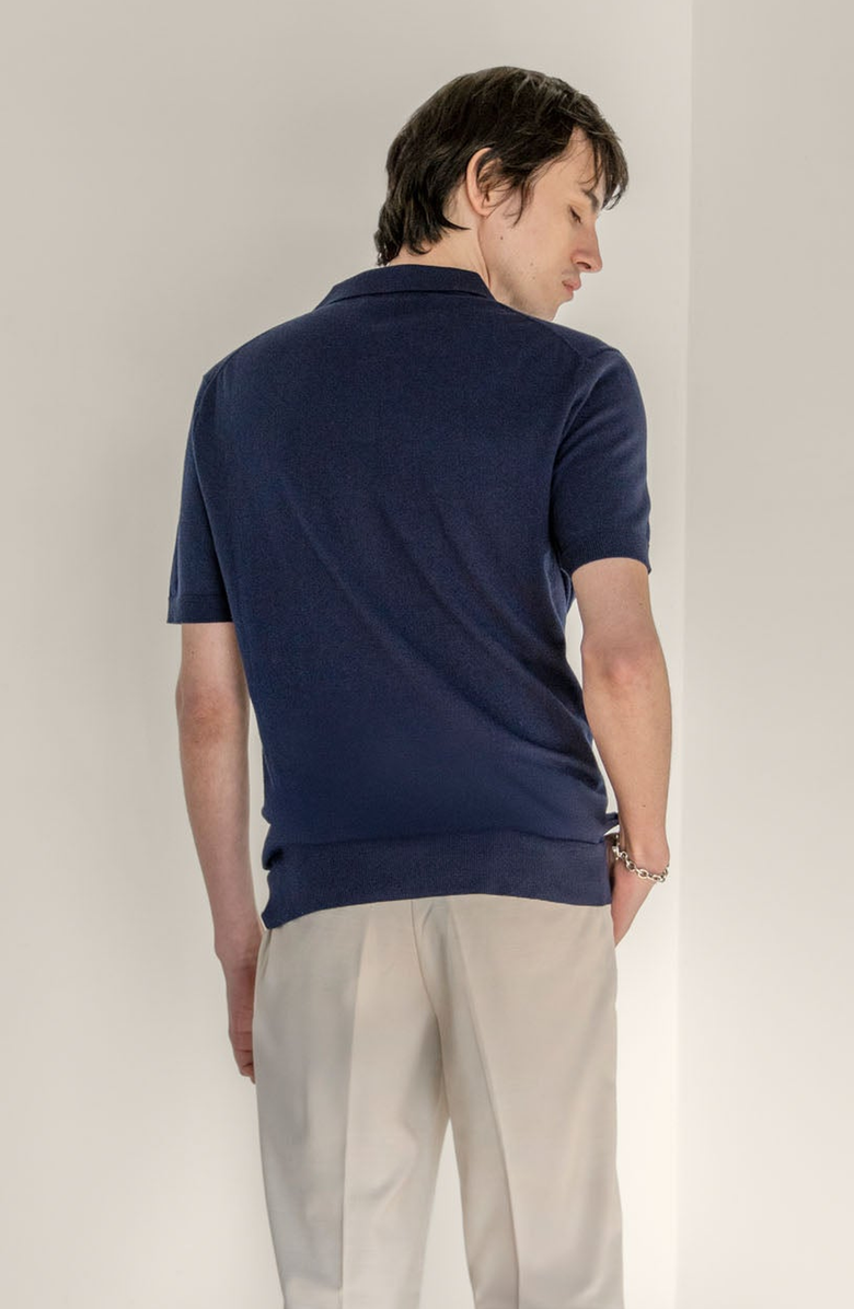 Italic Elliot Featherlight Short Sleeve Polo Shirt, Alternate, color, Navy