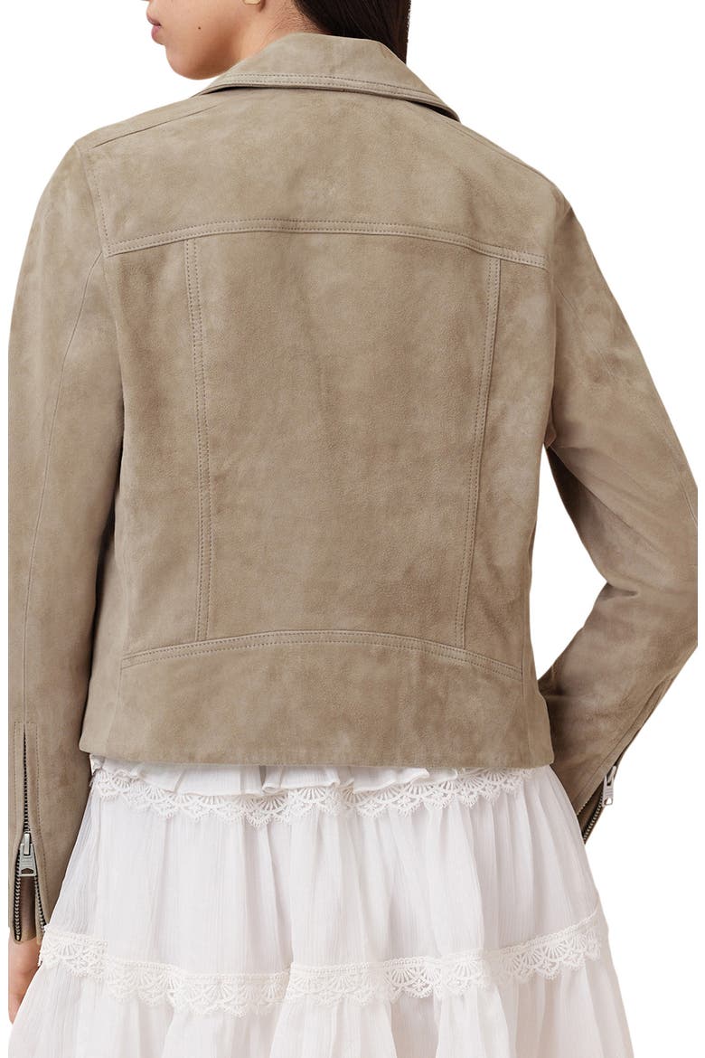 Dalby Suede Moto Jacket, Alternate, color, WARM GREY