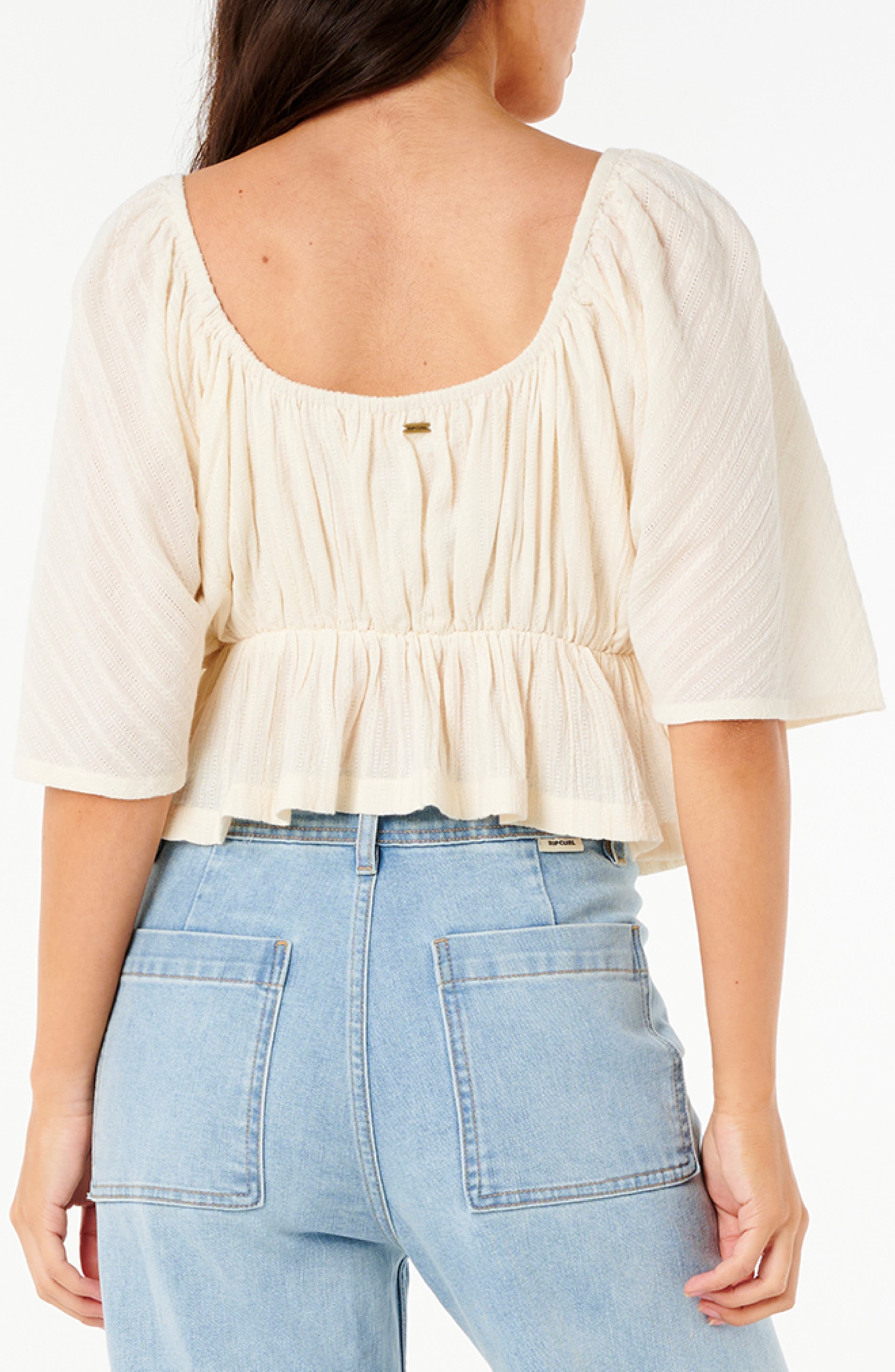 Neon Isles Short Sleeve Peplum Top - image 2