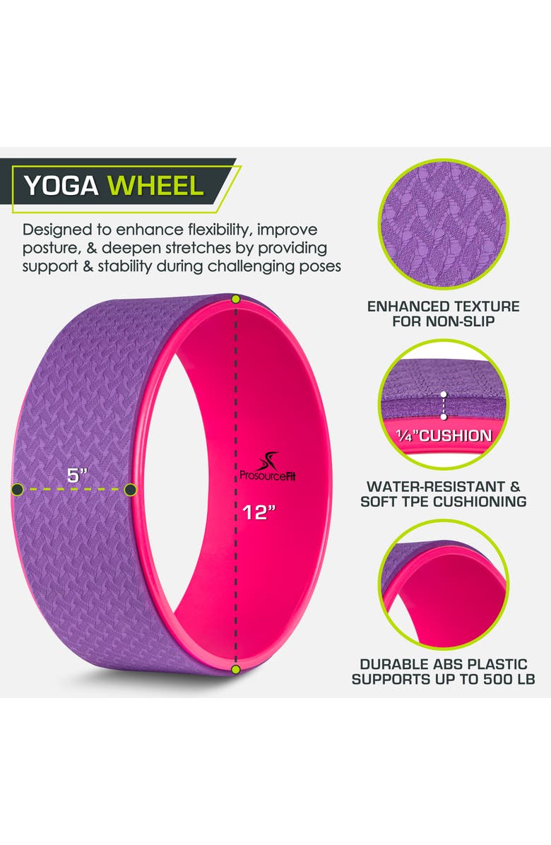 ProsourceFit Yoga Wheel, Alternate, color, Purple/Pink